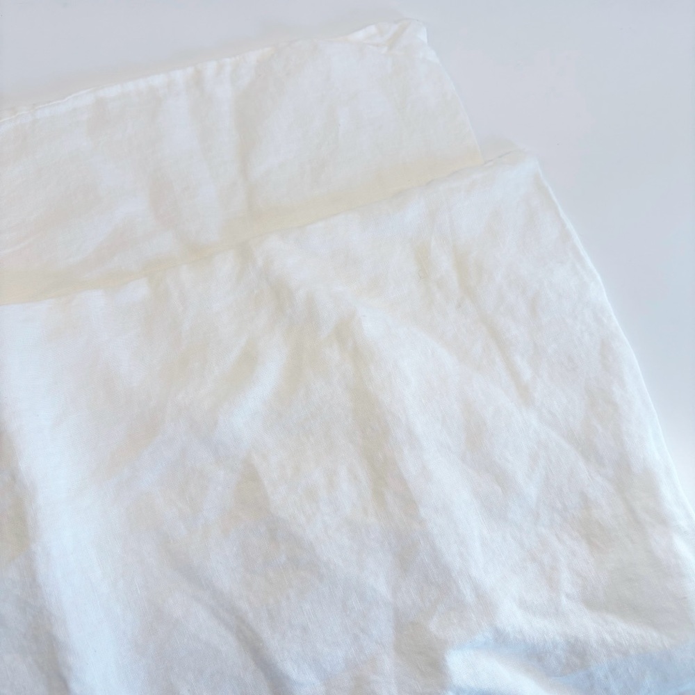 Garnet Hill ||‎ Pair White Linen Pillowcases Shams Standard